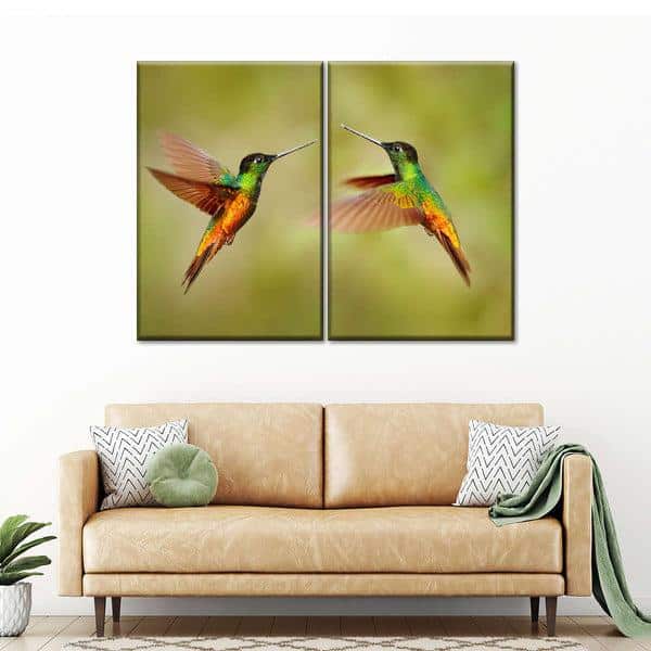 foto de colibrí en el arte de la lona