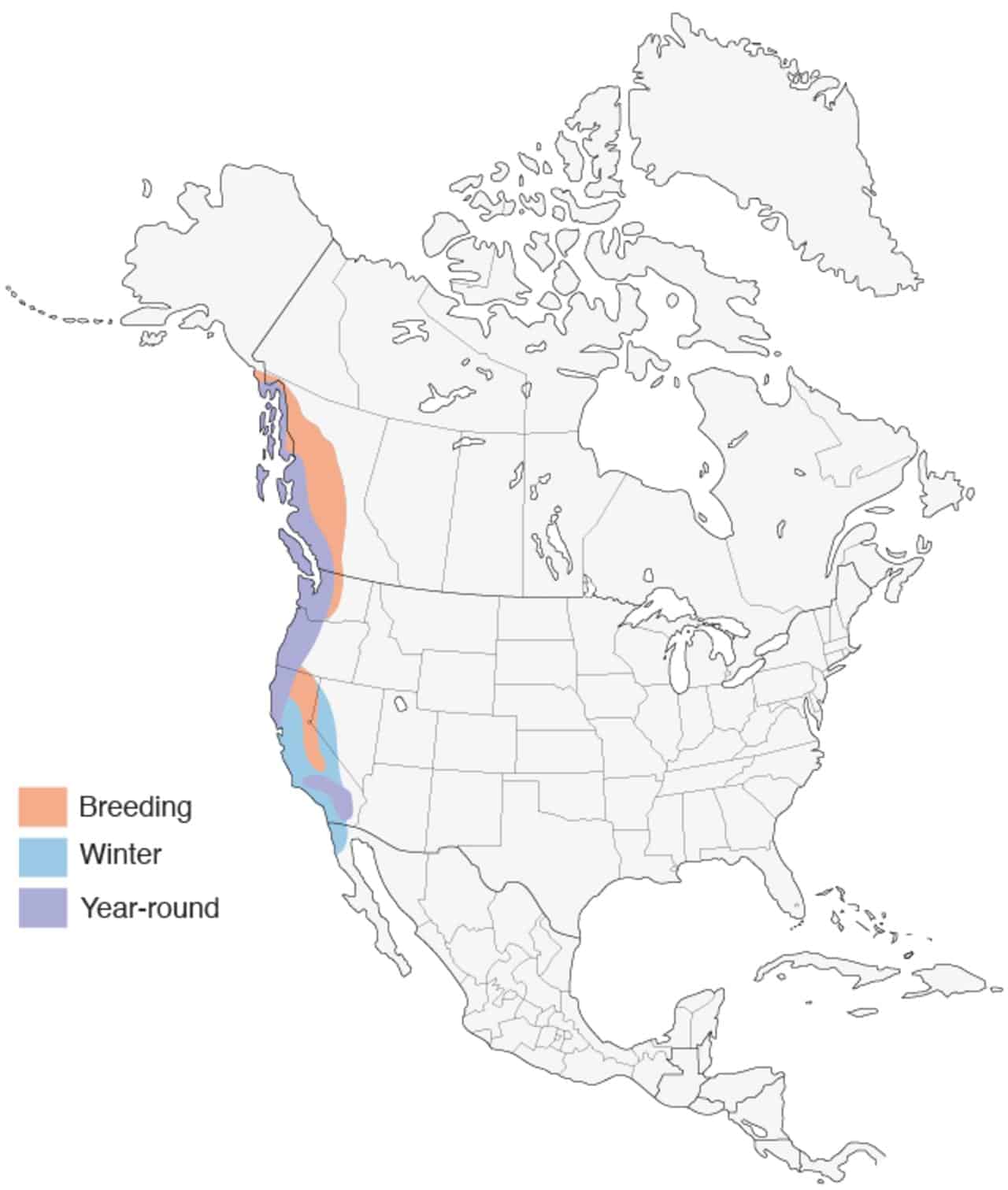 Mapa de distribución del chupasavia de pecho rojo.