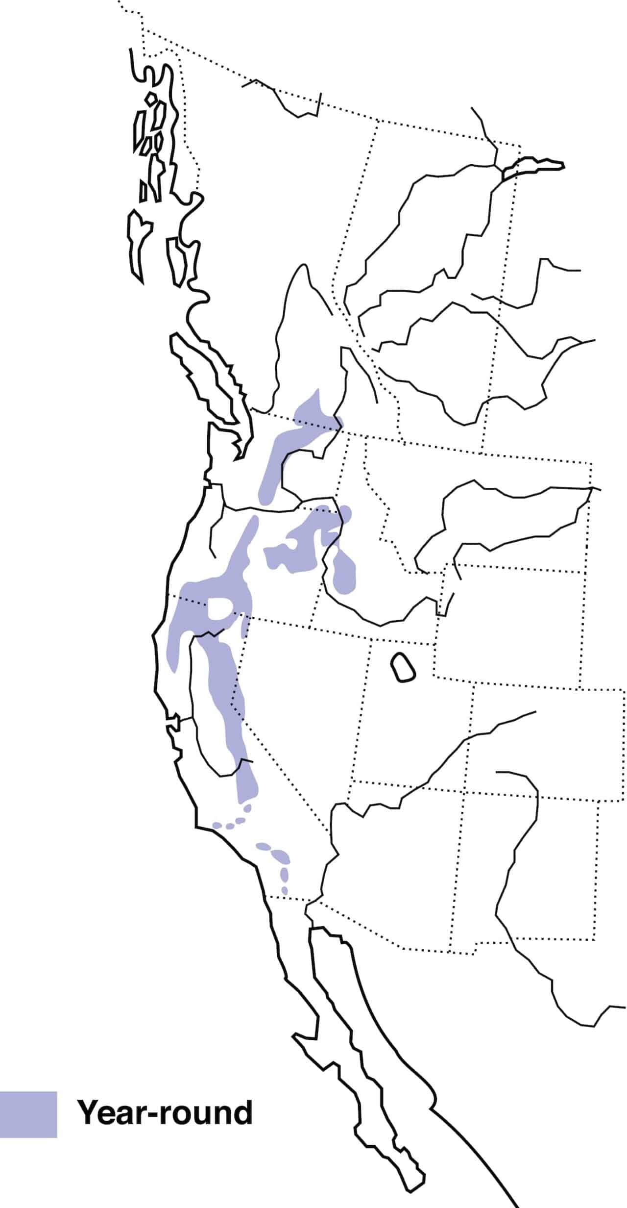 Mapa de distribución del pájaro carpintero de cabeza blanca.