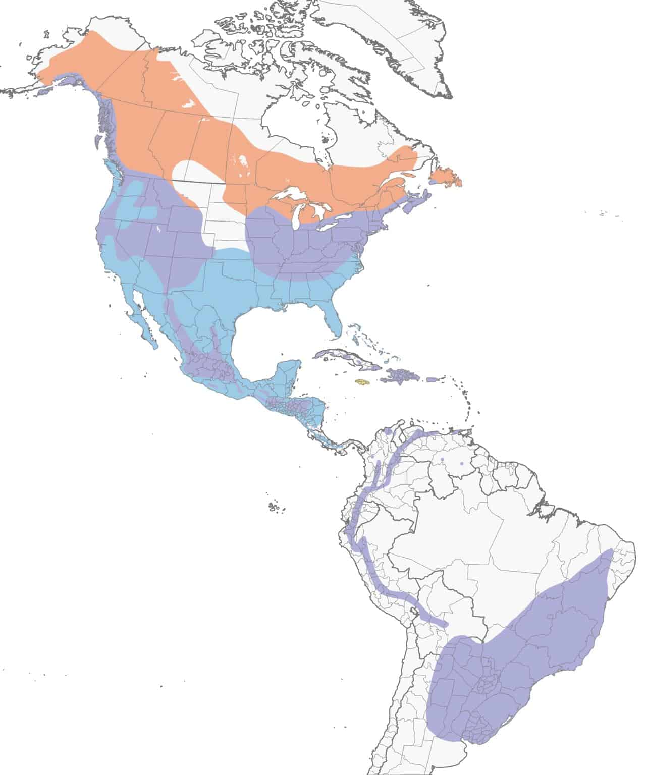 Mapa de rango de halcón de brillos afilados